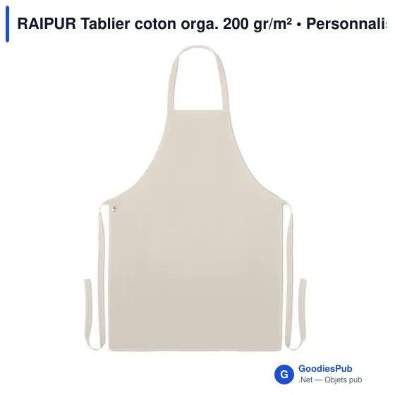 RAIPUR Tablier coton orga. 200 gr/m² - Image 4