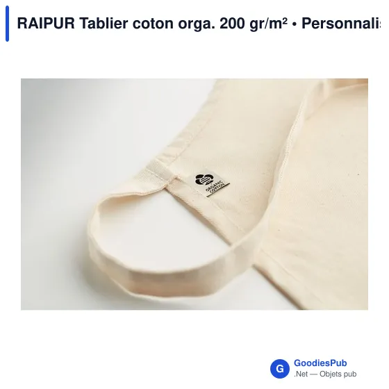 RAIPUR Tablier coton orga. 200 gr/m² - Image 6