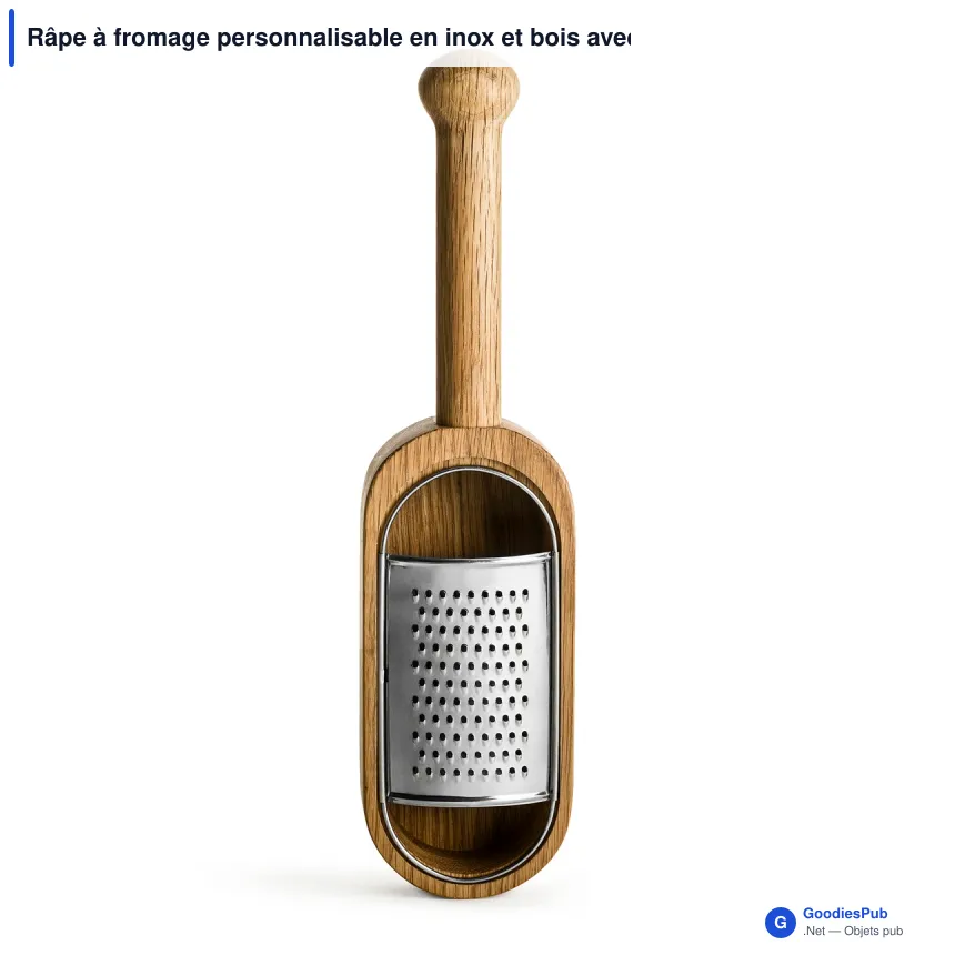 Râpe à fromage personnalisable en inox et bois avec logo - Sagaform Nature - Image 2