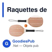 Raquettes de tennis en bois de rose Sergio - Miniature 1