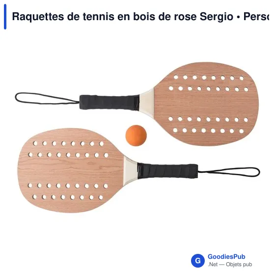 Raquettes de tennis en bois de rose Sergio - Image 1
