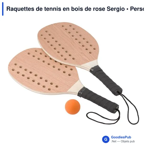 Raquettes de tennis en bois de rose Sergio - Image 2