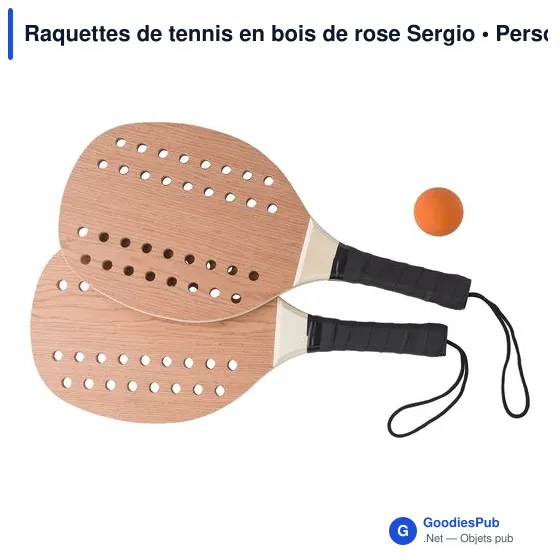 Raquettes de tennis en bois de rose Sergio - Image 3