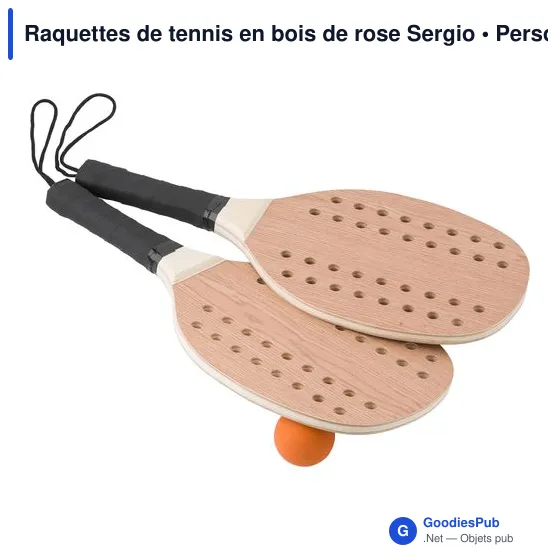 Raquettes de tennis en bois de rose Sergio - Image 6