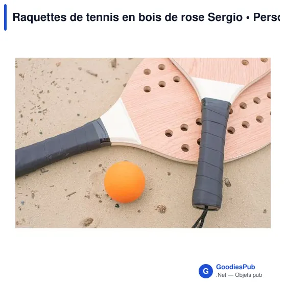 Raquettes de tennis en bois de rose Sergio - Image 8