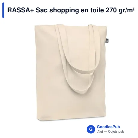 RASSA+ Sac shopping en toile 270 gr/m²