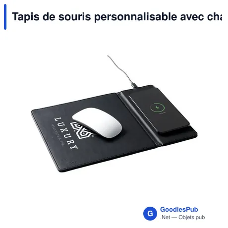 Tapis de souris personnalisable avec chargeur sans fil RCSavec logo
