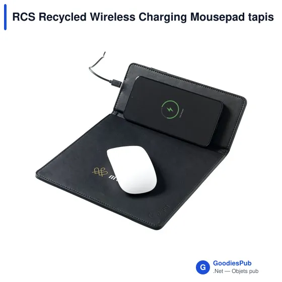 Tapis de souris personnalisable avec chargeur sans fil RCSavec logo - Image 2