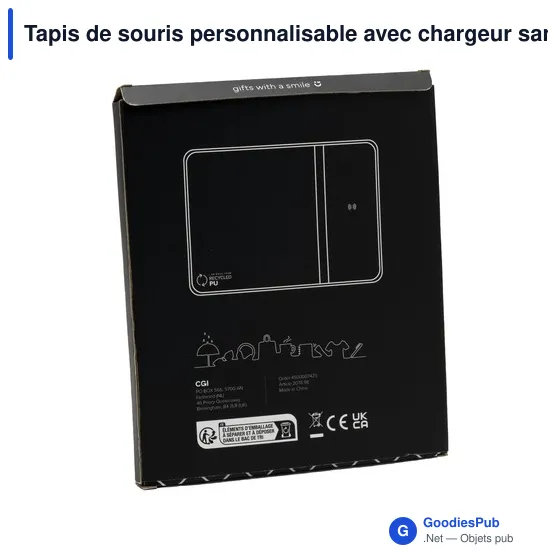 Tapis de souris personnalisable avec chargeur sans fil RCSavec logo - Image 4