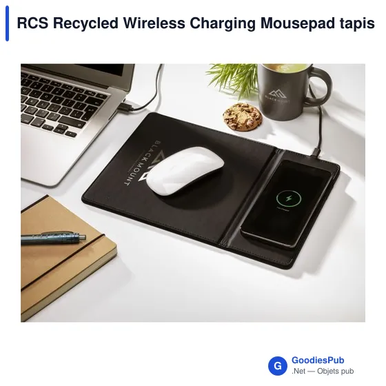 Tapis de souris personnalisable avec chargeur sans fil RCSavec logo - Image 5