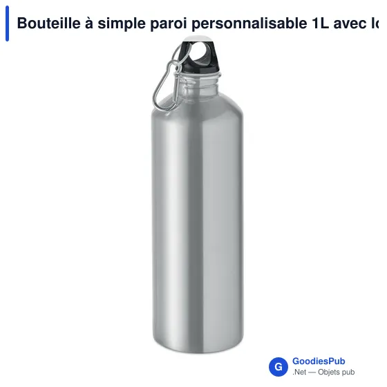Bouteille à simple paroi personnalisable 1L avec logo - RE-ONE MOSS - Image 1