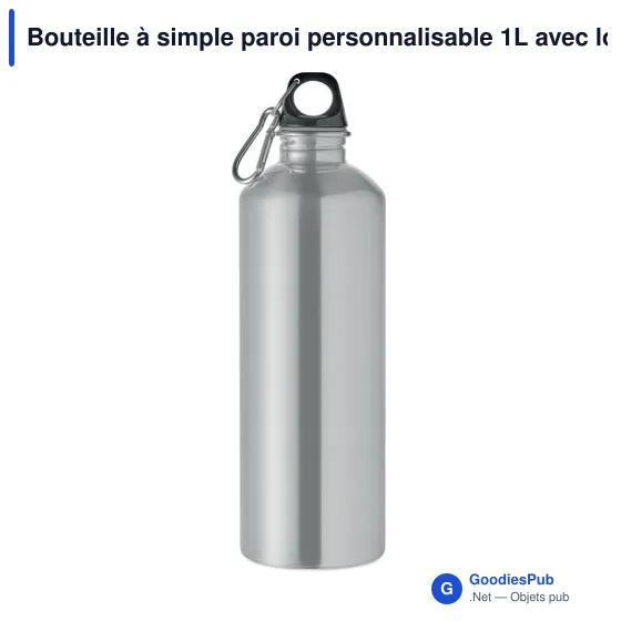 Bouteille à simple paroi personnalisable 1L avec logo - RE-ONE MOSS - Image 2