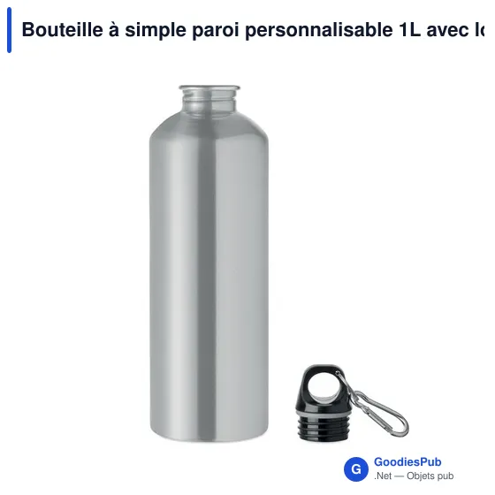 Bouteille à simple paroi personnalisable 1L avec logo - RE-ONE MOSS - Image 3