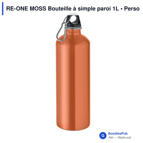 Bouteille à simple paroi personnalisable 1L avec logo - RE-ONE MOSS - Image 6