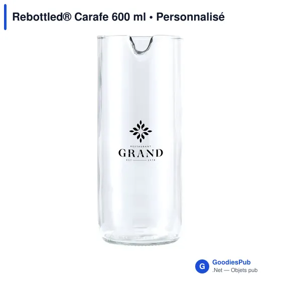 Carafe personnalisable Rebottled® 600 ml avec logo - Image 2