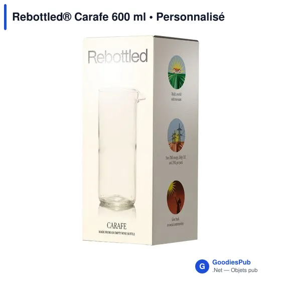 Carafe personnalisable Rebottled® 600 ml avec logo - Image 3
