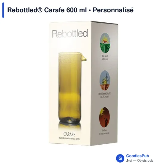 Carafe personnalisable Rebottled® 600 ml avec logo - Image 7