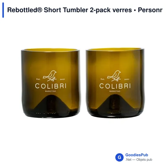 Verres personnalisables Rebottled® Short Tumbler 2-pack avec logo - Image 1