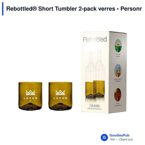 Verres personnalisables Rebottled® Short Tumbler 2-pack avec logo - Image 3