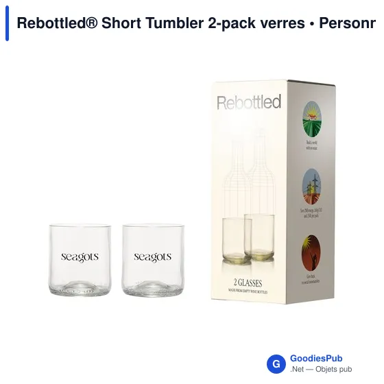 Verres personnalisables Rebottled® Short Tumbler 2-pack avec logo - Image 6