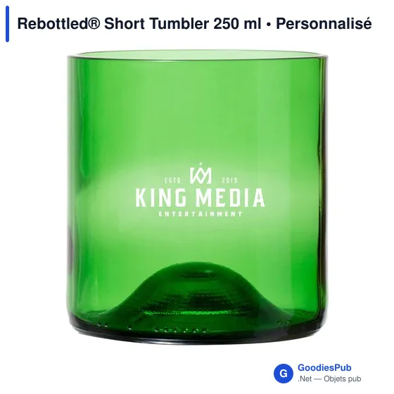 Verre à boire personnalisable Rebottled® Short Tumbler 250 mlavec logo - Image 1