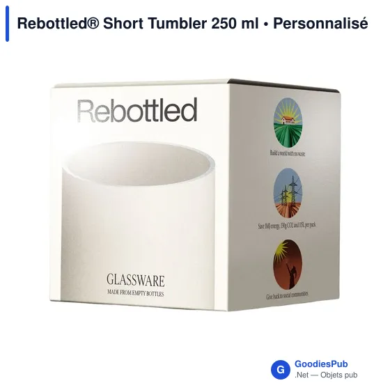 Verre à boire personnalisable Rebottled® Short Tumbler 250 mlavec logo - Image 5