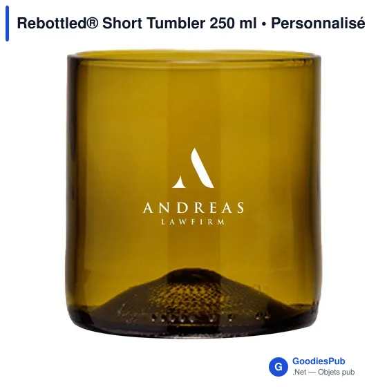Verre à boire personnalisable Rebottled® Short Tumbler 250 mlavec logo - Image 7