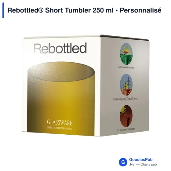 Verre à boire personnalisable Rebottled® Short Tumbler 250 mlavec logo - Image 8