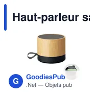 Haut-parleur sans fil personnalisable RECAR BAMBOO avec logo - Miniature 1