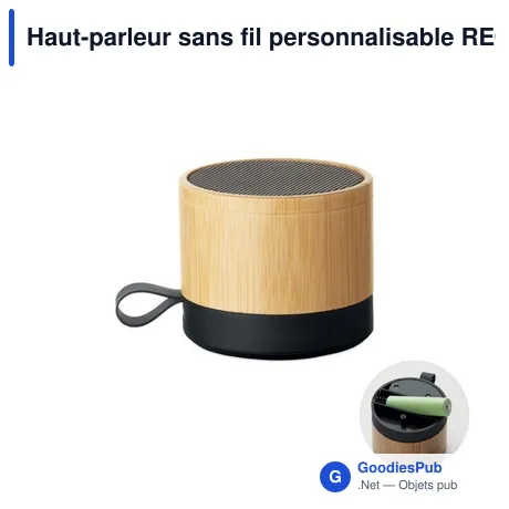 Haut-parleur sans fil personnalisable RECAR BAMBOO avec logo