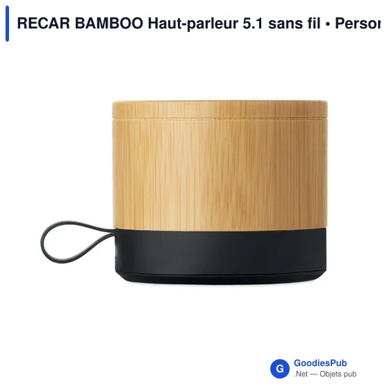 Haut-parleur sans fil personnalisable RECAR BAMBOO avec logo - Image 2