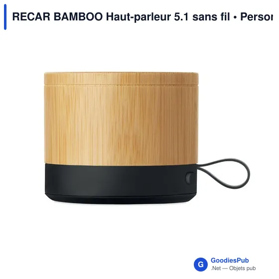 Haut-parleur sans fil personnalisable RECAR BAMBOO avec logo - Image 4