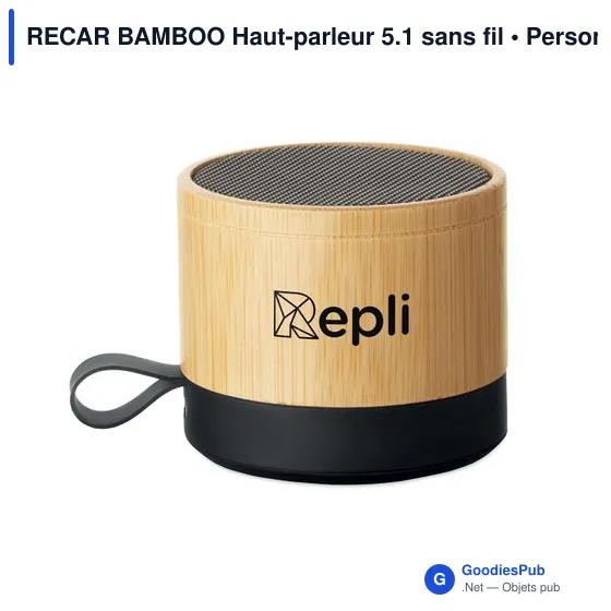 Haut-parleur sans fil personnalisable RECAR BAMBOO avec logo - Image 6