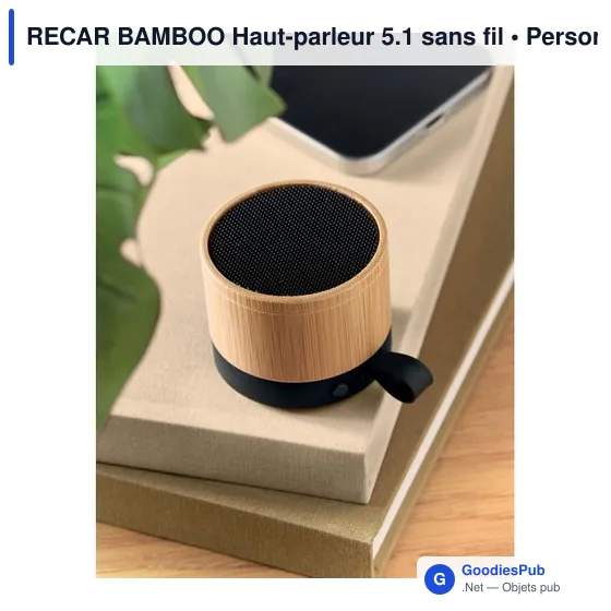 Haut-parleur sans fil personnalisable RECAR BAMBOO avec logo - Image 7