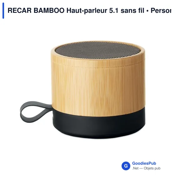 Haut-parleur sans fil personnalisable RECAR BAMBOO avec logo - Image 9