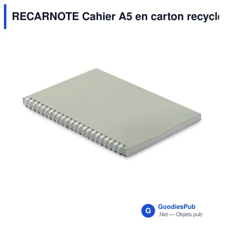 RECARNOTE Cahier A5 en carton recyclé