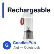 Mixeur rechargeable personnalisable pour smoothies avec logo - Miniature 1