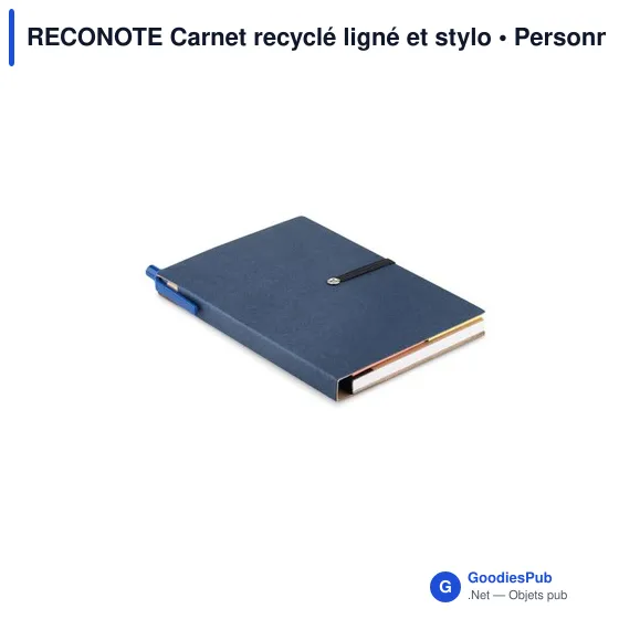RECONOTE Carnet recyclé ligné et stylo - Image 4