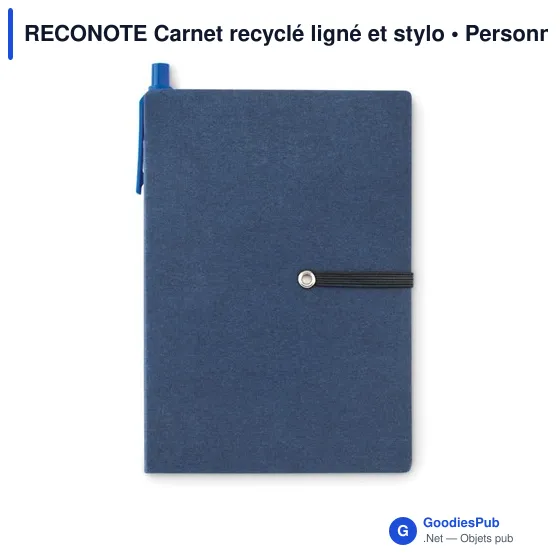 RECONOTE Carnet recyclé ligné et stylo - Image 5