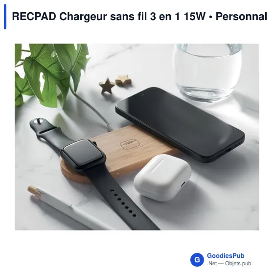 Chargeur sans fil 3 en 1 personnalisable avec logo - RECPAD - Image 4
