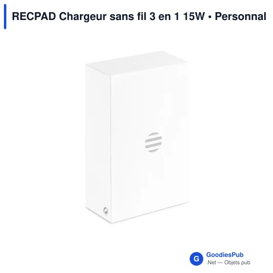 Chargeur sans fil 3 en 1 personnalisable avec logo - RECPAD - Image 6