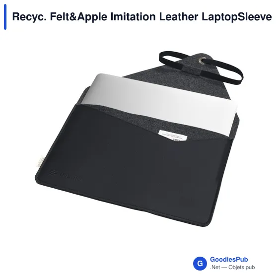 Housse pour ordinateur portable personnalisable avec logo - Recyc. Felt&Apple - Image 2