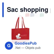 Sac shopping personnalisable en coton recyclé à soufflet 49x14x37 cm avec logo - Large - Miniature 1