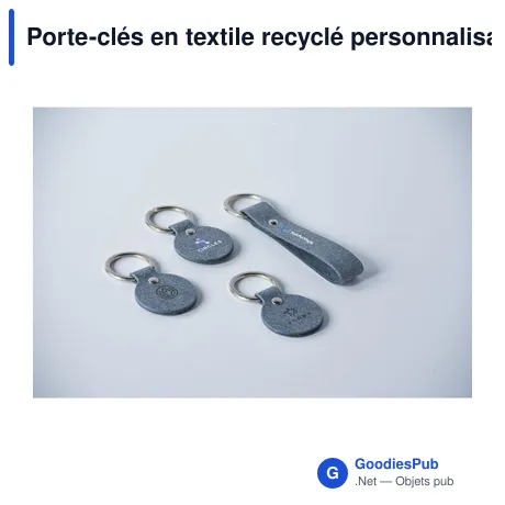 Porte-clés en textile recyclé personnalisable avec logo - MADE out of