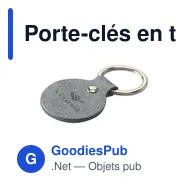 Porte-clés en textile recyclé personnalisable avec logo - Recycled Denim Textile - Miniature 1