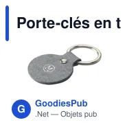 Porte-clés en textile recyclé personnalisable avec logo - Recycled Denim Textile - Miniature 3