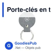 Porte-clés en textile recyclé personnalisable avec logo - Recycled Denim Textile - Miniature 4