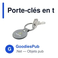 Porte-clés en textile recyclé personnalisable avec logo - Recycled Denim Textile - Miniature 5