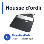 Housse d'ordinateur personnalisable en feutre recyclé avec logo - Miniature 1