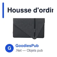 Housse d'ordinateur personnalisable en feutre recyclé avec logo - Miniature 3